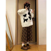 Sweet Cute Kitten Sweater For Women Winter Women's Clothing Loose Casual Sweater